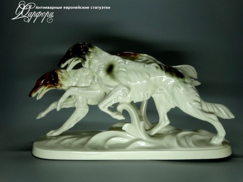 Купить фарфоровые статуэтки Katzhutte, Бегущие борзые, Германия